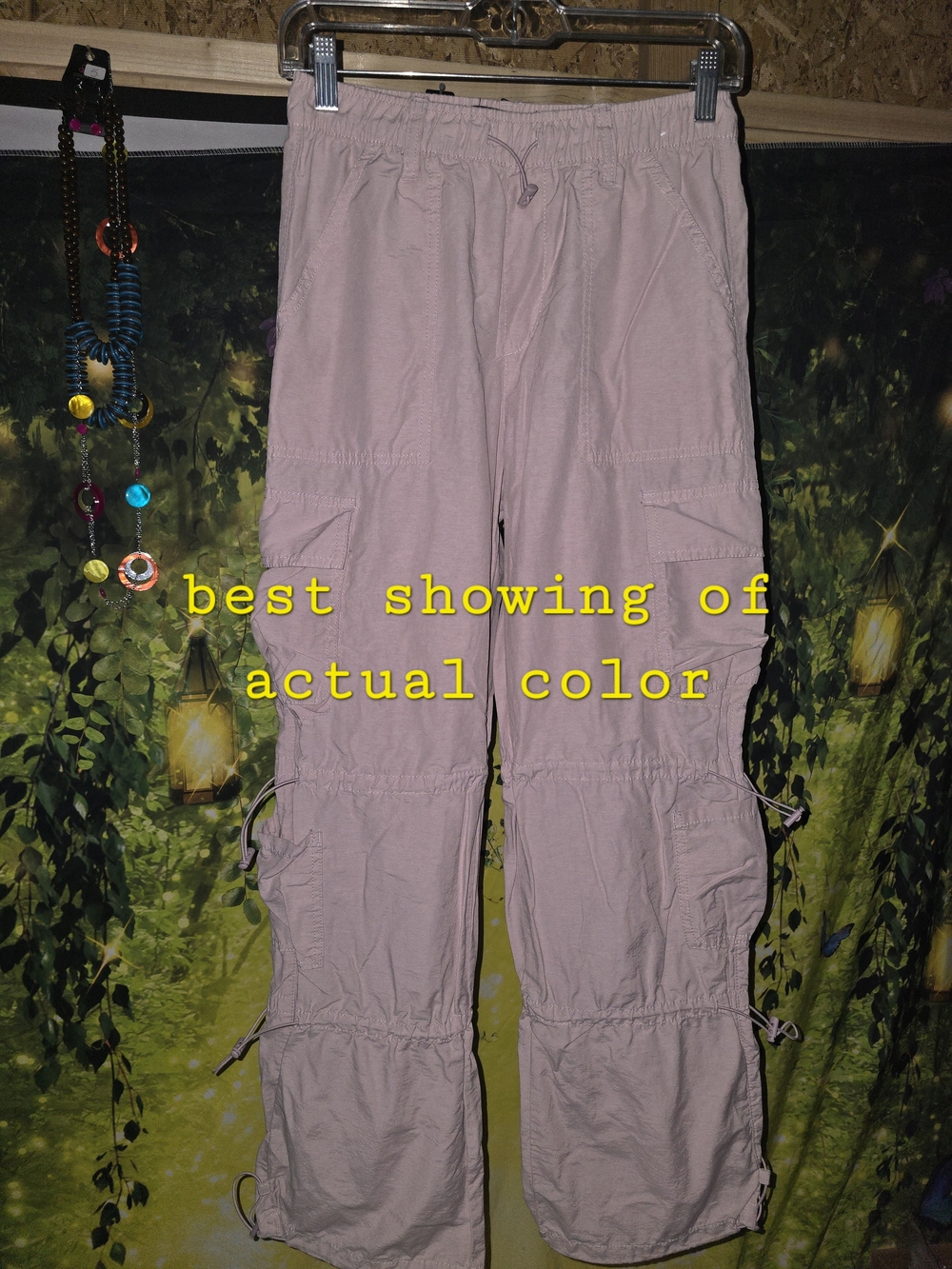 #183 Aeropostale Pale Pink Parachute Cargo Jumpsuit Pants- Y2k Design